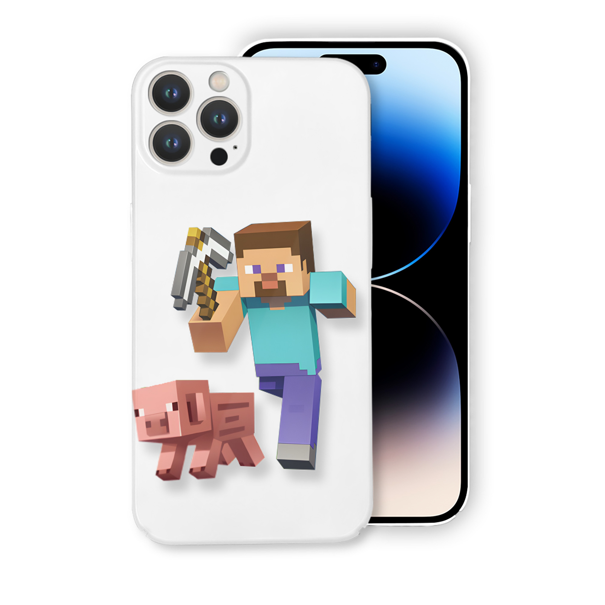 （画像用） マインクラフト ブロックの世界 Minecraft MC Block world 【iPhone 14シリーズ対応】ハードケース